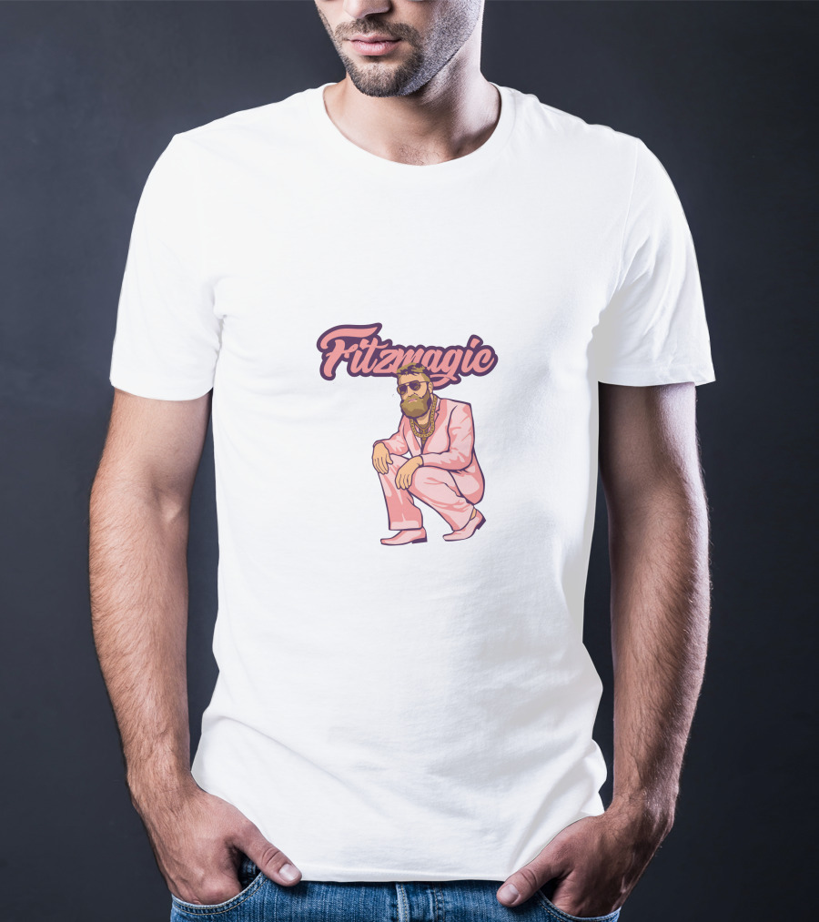 Fitzmagic Pink Suit Beard Sunglasses T-Shirt