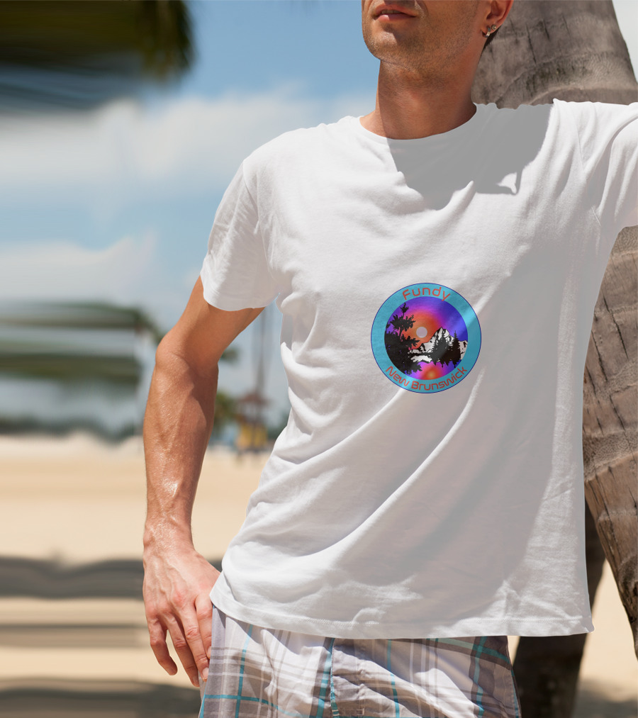 Fundy New Brunswick Sunset Mountain Scene T-Shirt