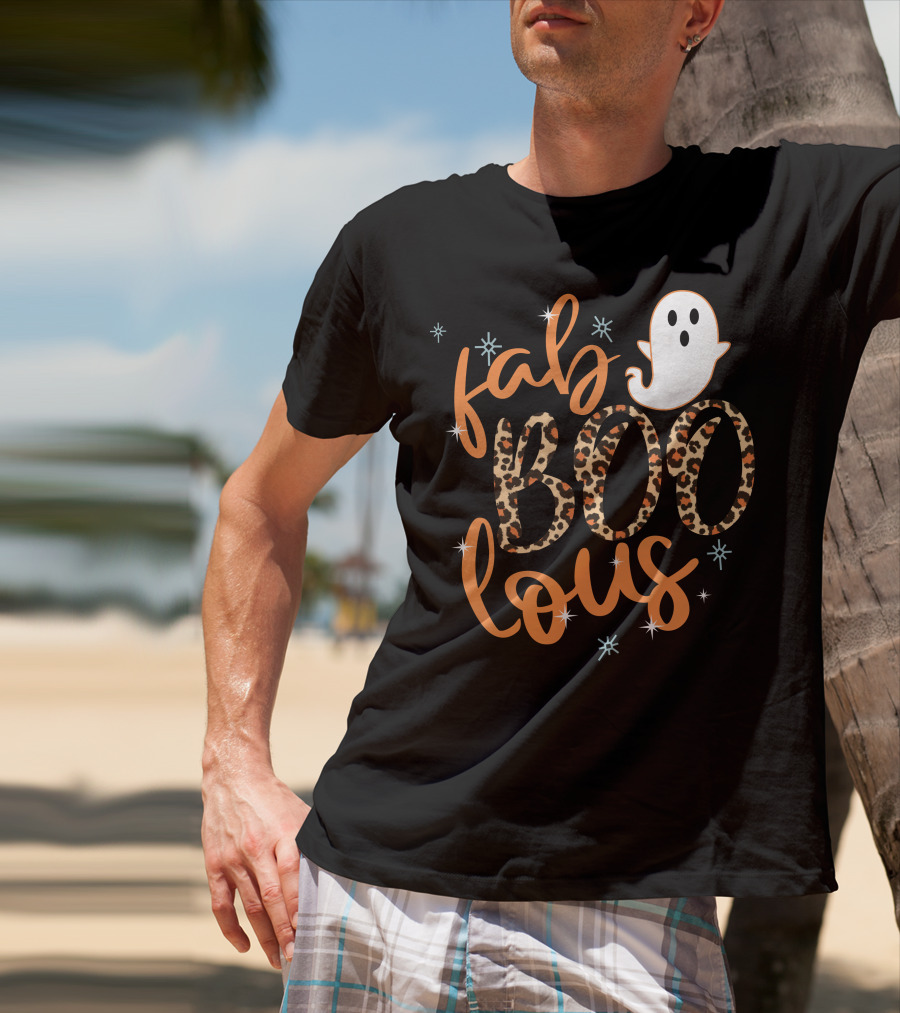 Faboolous Leopard Print Halloween Ghost T-Shirt