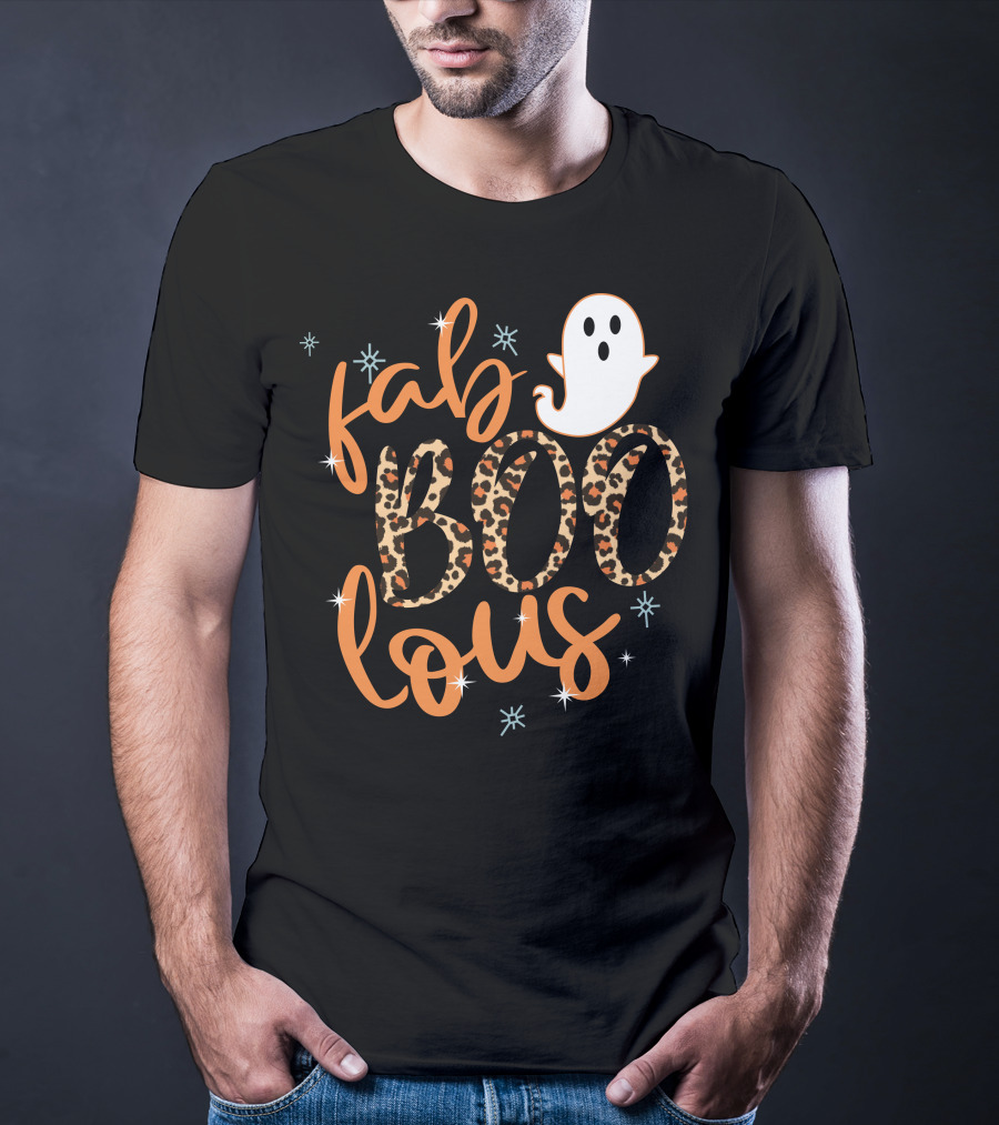 Faboolous Leopard Print Halloween Ghost T-Shirt