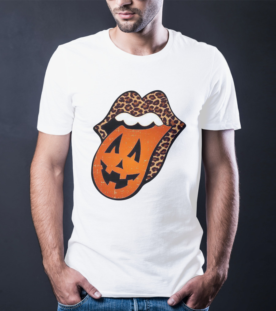 Rolling Pumpkin Leopard Tongue Jack-O'-Lantern T-Shirt