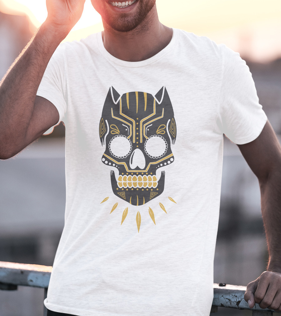 Black Panther Sugar Skull Mask T-Shirt