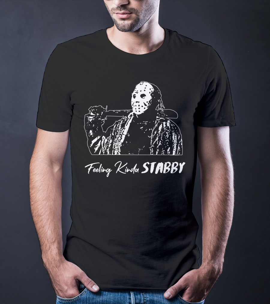 Feeling Kinda Stabby Hockey Mask Horror Character T-Shirt