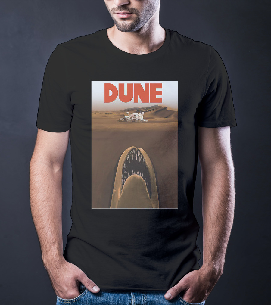 Dune Sandworm Layered Desert Scene T-Shirt