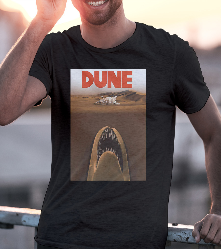 Dune Sandworm Layered Desert Scene T-Shirt