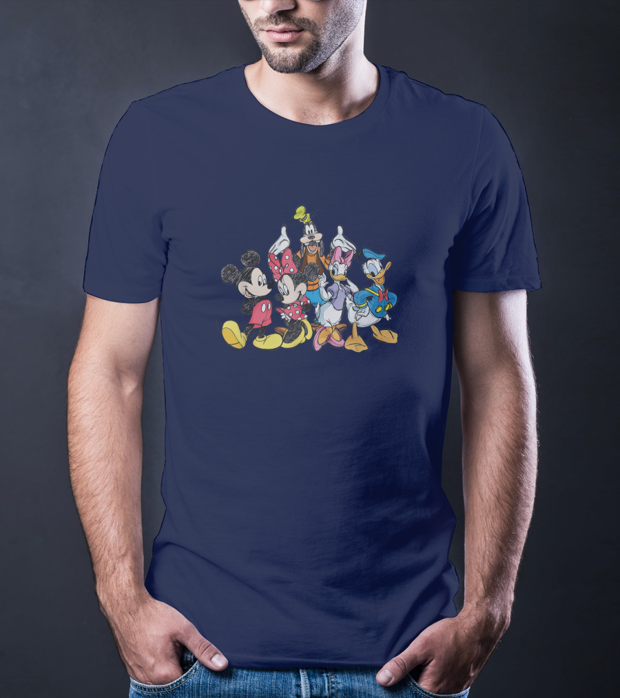 Mickey Mouse Minnie Goofy Pluto Donald Duck Disney Friends T-Shirt