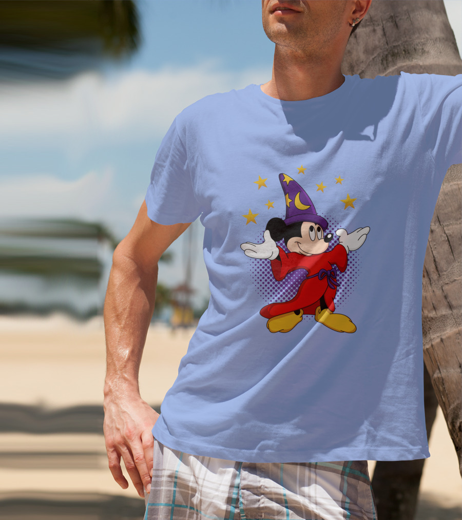 Mickey Mouse Wizard Sorcerer's Apprentice Magic Stars T-Shirt