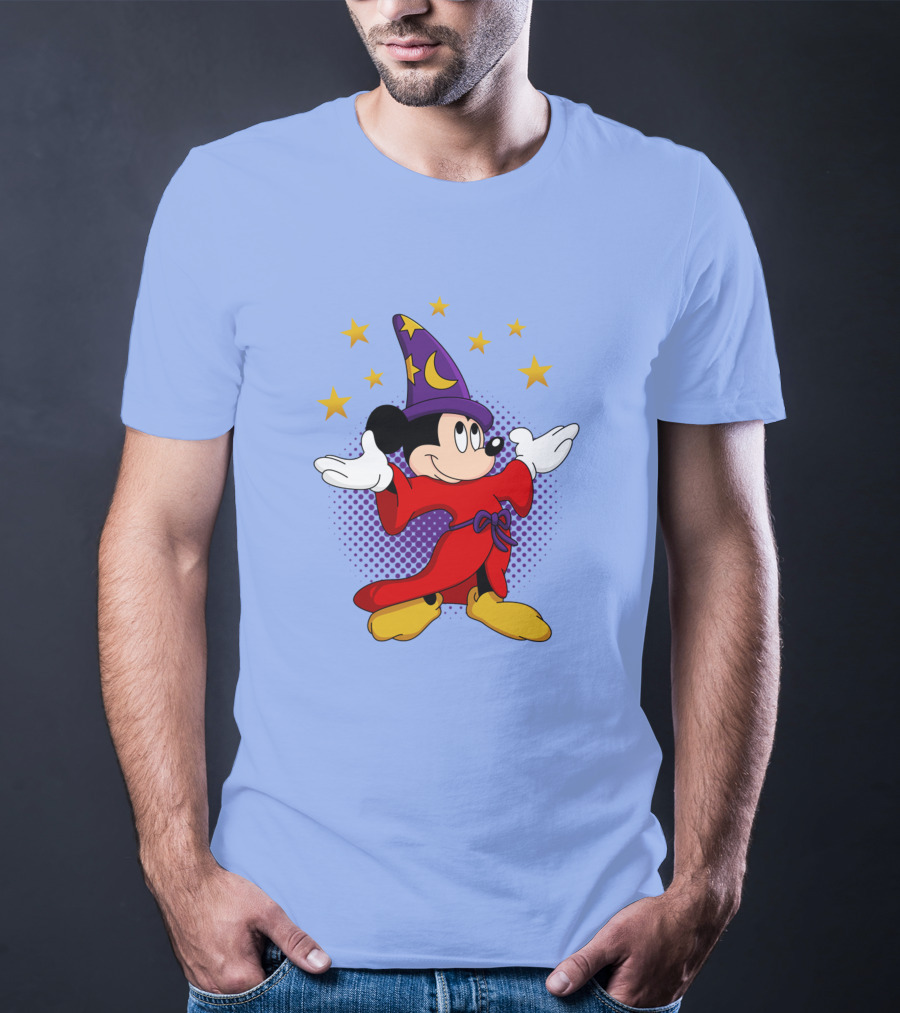 Mickey Mouse Wizard Sorcerer's Apprentice Magic Stars T-Shirt