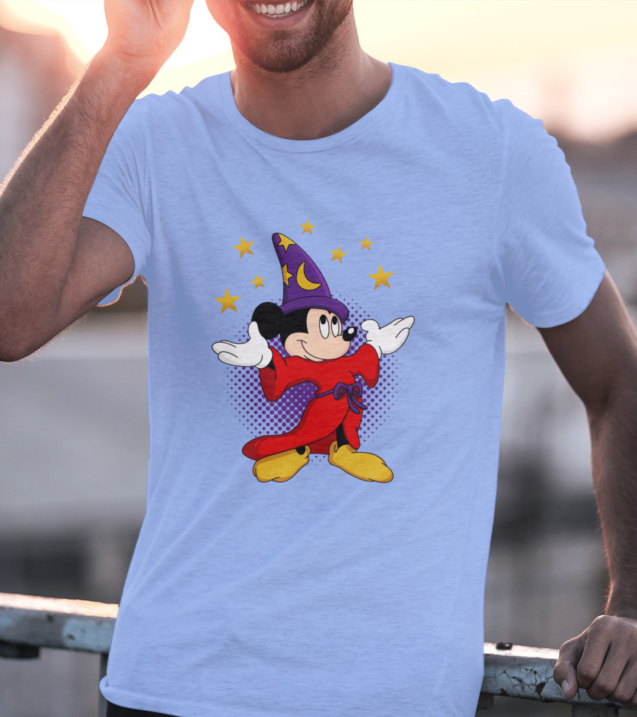 Mickey Mouse Wizard Sorcerer's Apprentice Magic Stars T-Shirt
