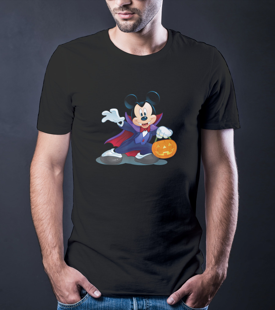 Disney Halloween Mickey Mouse Vampire Pumpkin T-Shirt