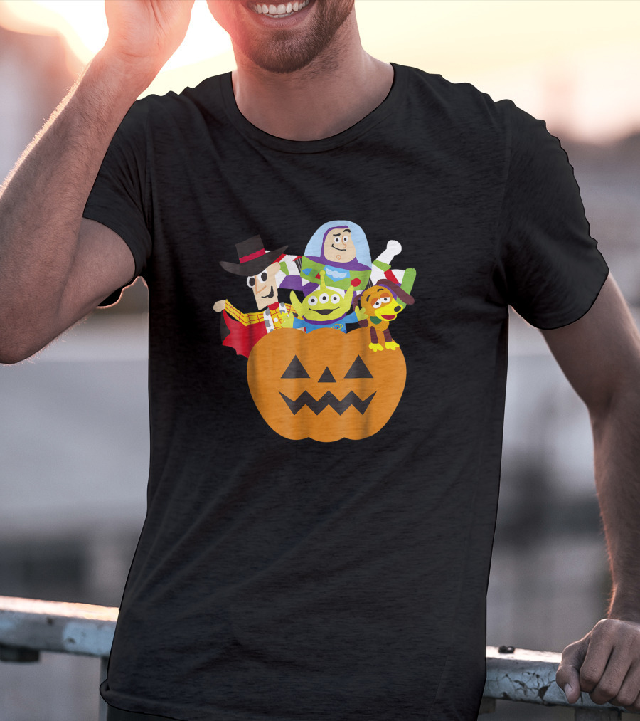 Disney Pixar Toy Story Characters In Halloween Pumpkin Costume T-Shirt