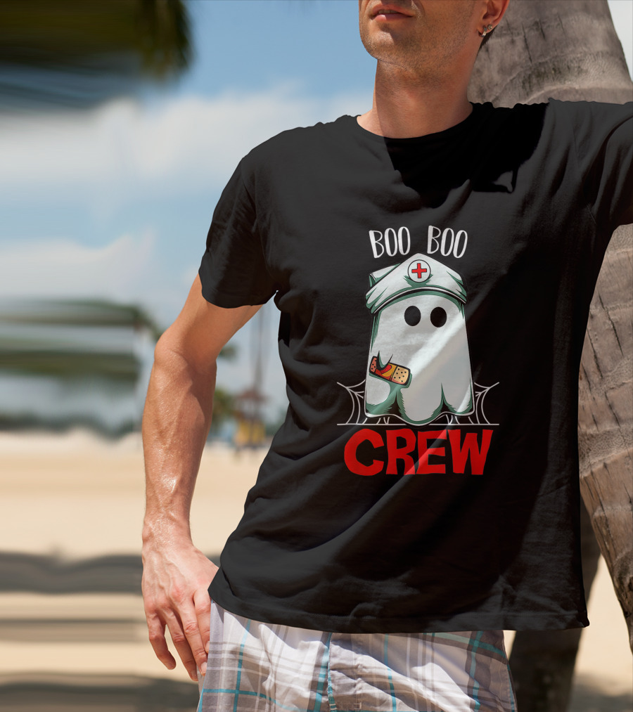 Boo Boo Halloween Crew Nurse Ghost Funny Scary T-Shirt