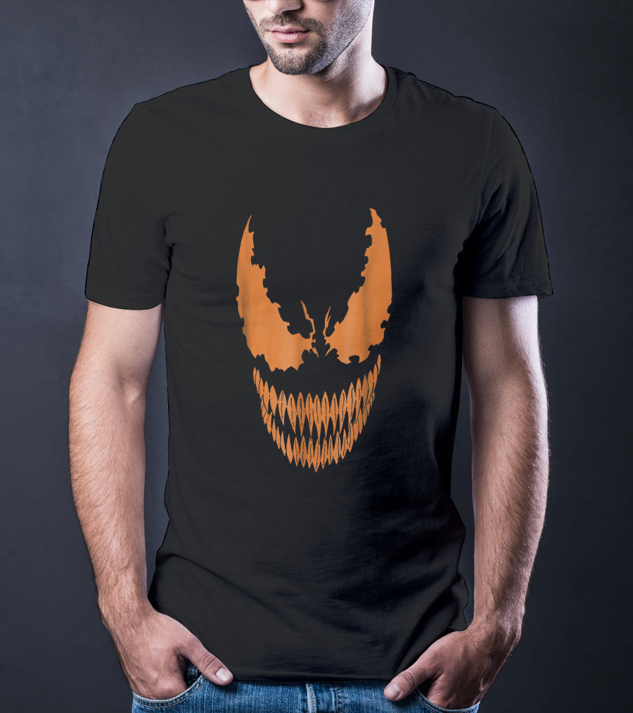 Marvel Venom Orange Face Iconic Symbiote Grin T-Shirt