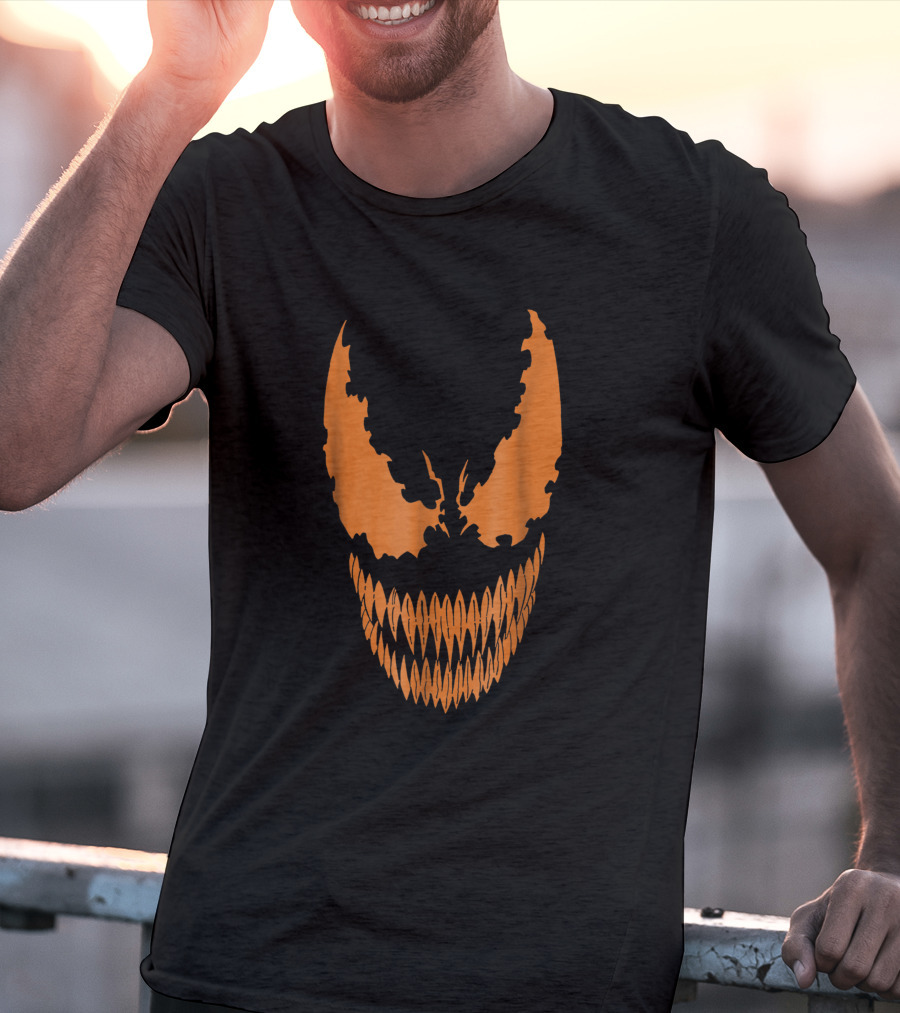 Marvel Venom Orange Face Iconic Symbiote Grin T-Shirt
