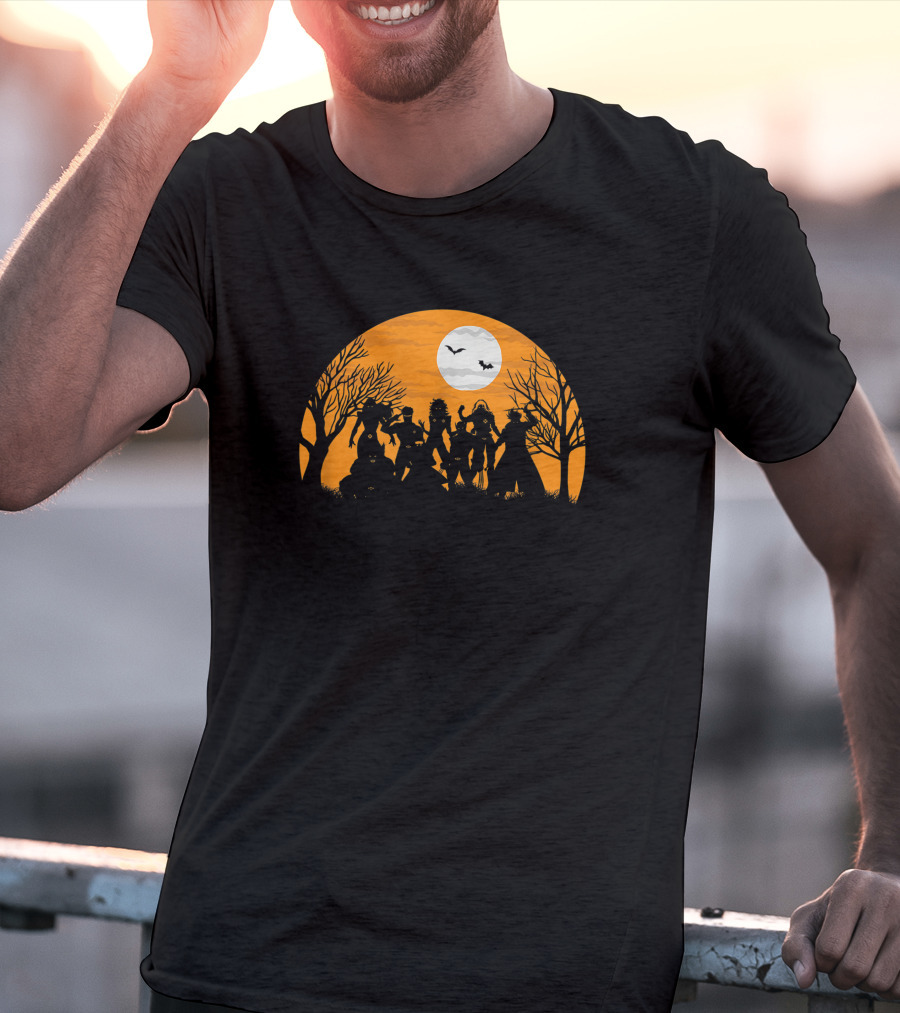 Marvel X Halloween Silhouettes Full Moon Bats T-Shirt