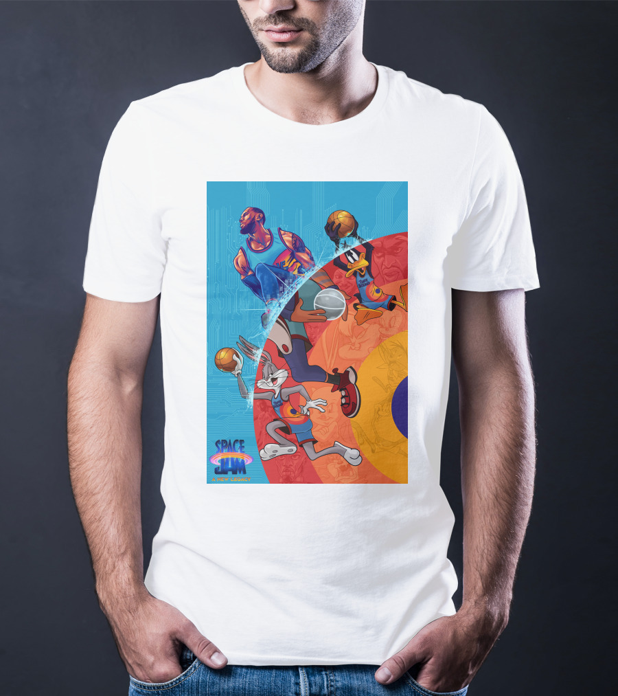 Space Jam A New Legacy Lebron James Bugs Bunny Daffy Duck Basketball Action T-Shirt