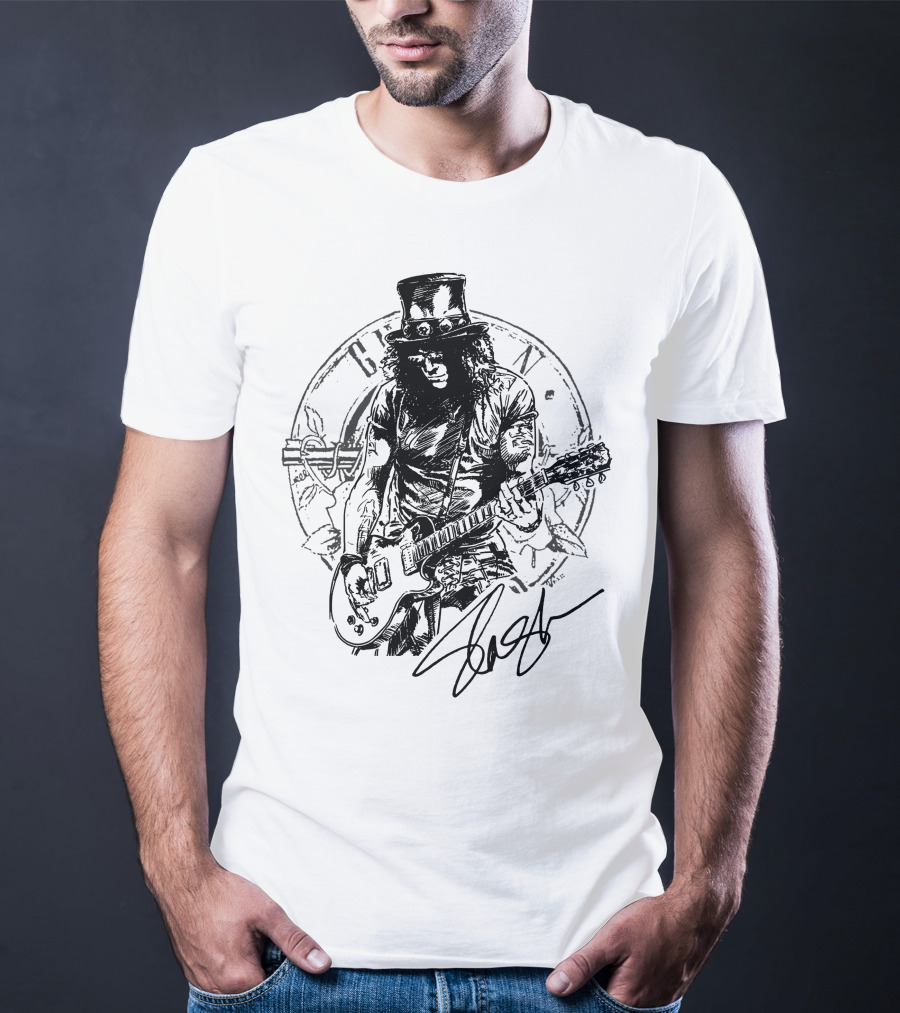 Slash Guns N' Roses Vintage Style Drawing T-Shirt
