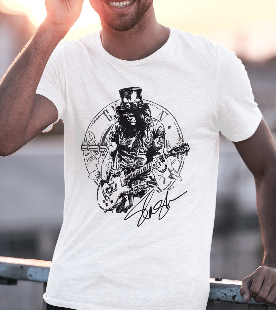 Slash Guns N' Roses Vintage Style Drawing T-Shirt