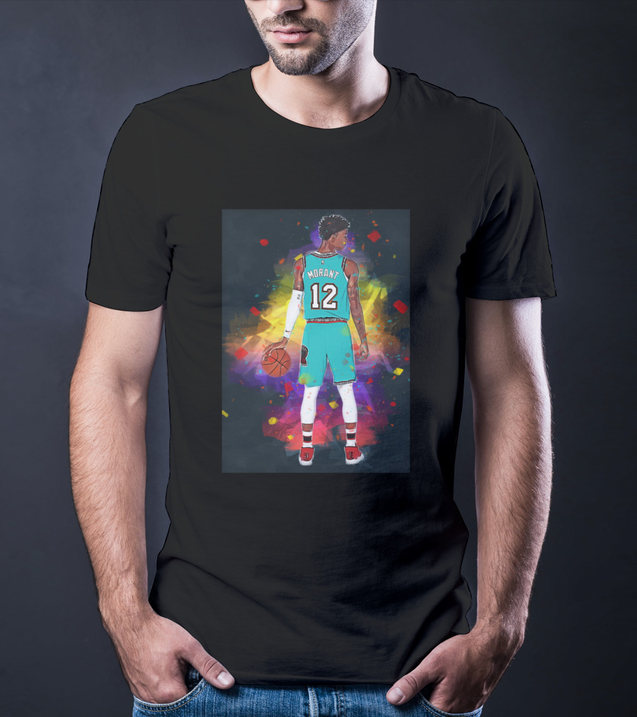 Ja Morant 12 Memphis Grizzlies Colorful Basketball T-Shirt