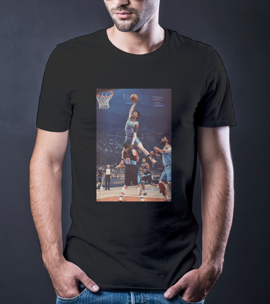 Ja Morant Dunk Over Love Basketball Action Scene T-Shirt