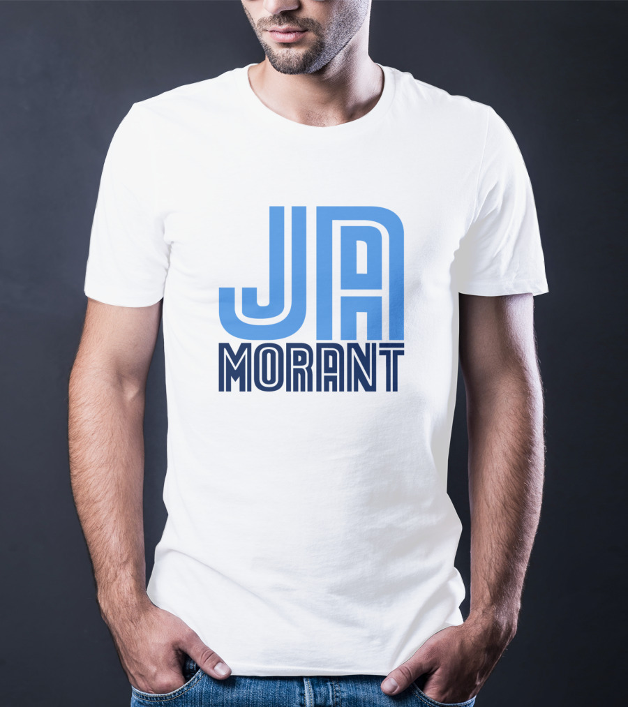 Ja Morant Memphis Basketball Blue Text T-Shirt