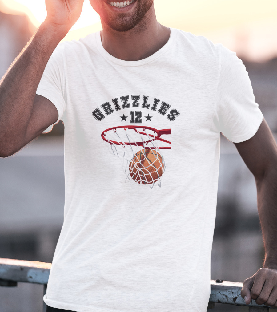 Grizzlies 12 Basketball Hoop Dunk T-Shirt