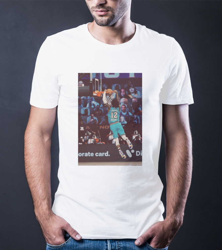 Funny Slamdunk Morant Number 12 Basketball Dunking Scene T-Shirt