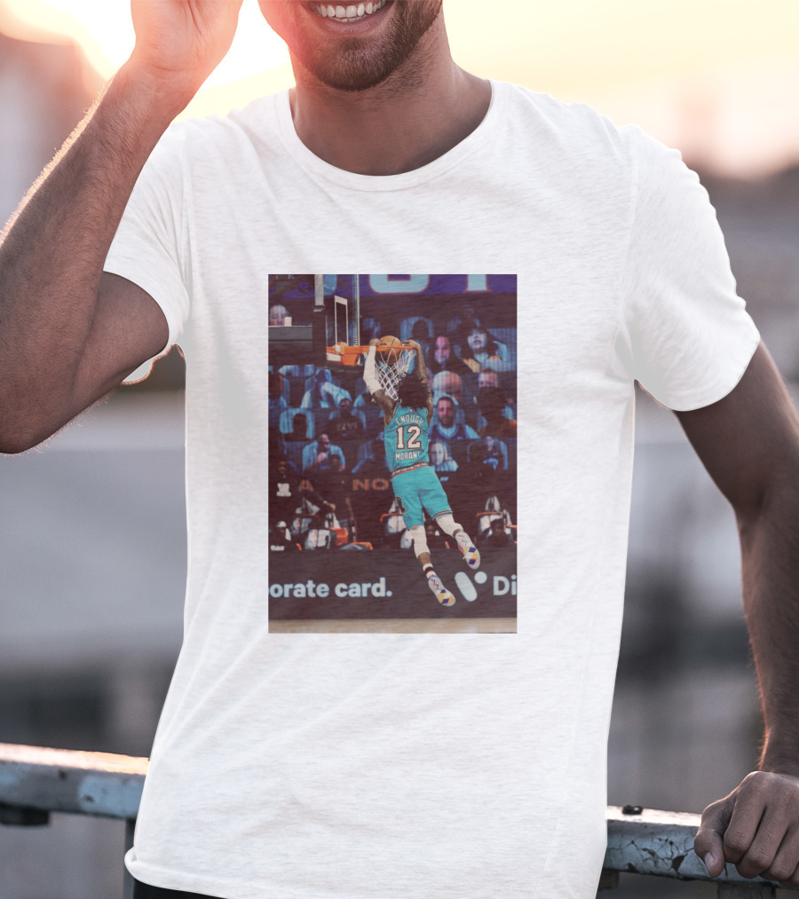 Funny Slamdunk Morant Number 12 Basketball Dunking Scene T-Shirt