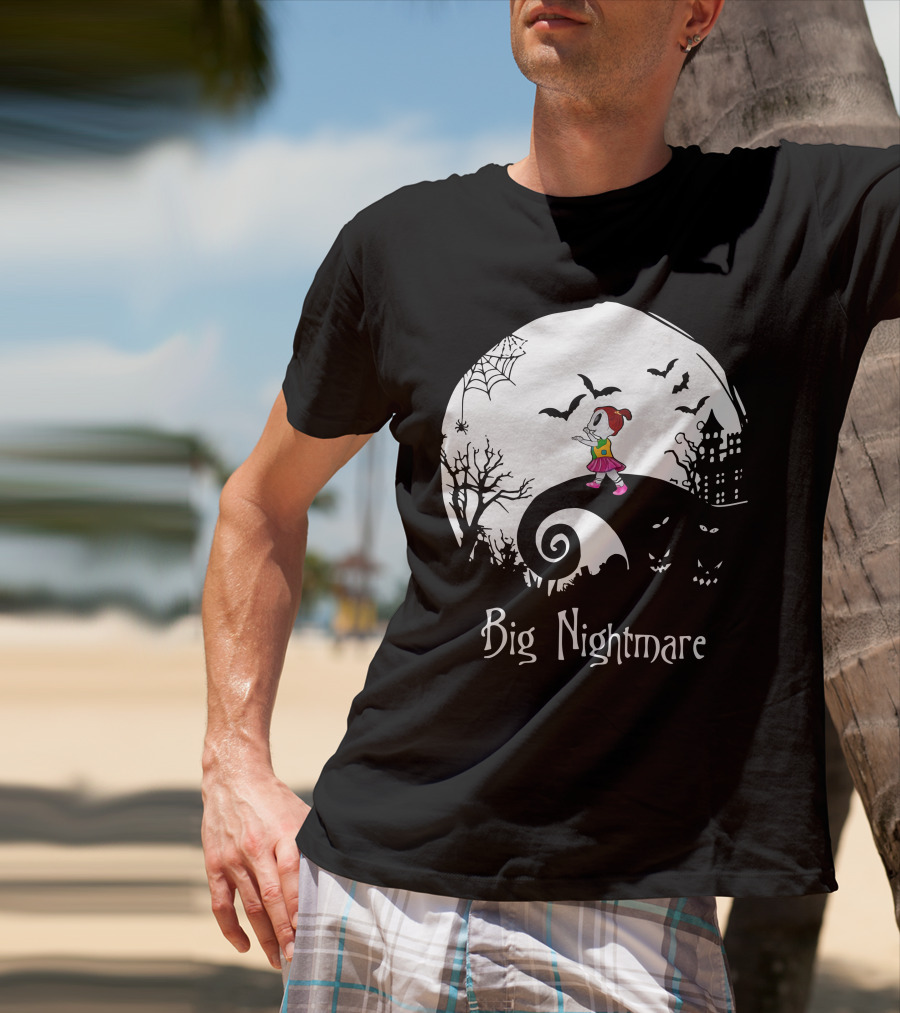 Big Nightmare Girl Halloween Scene T-Shirt