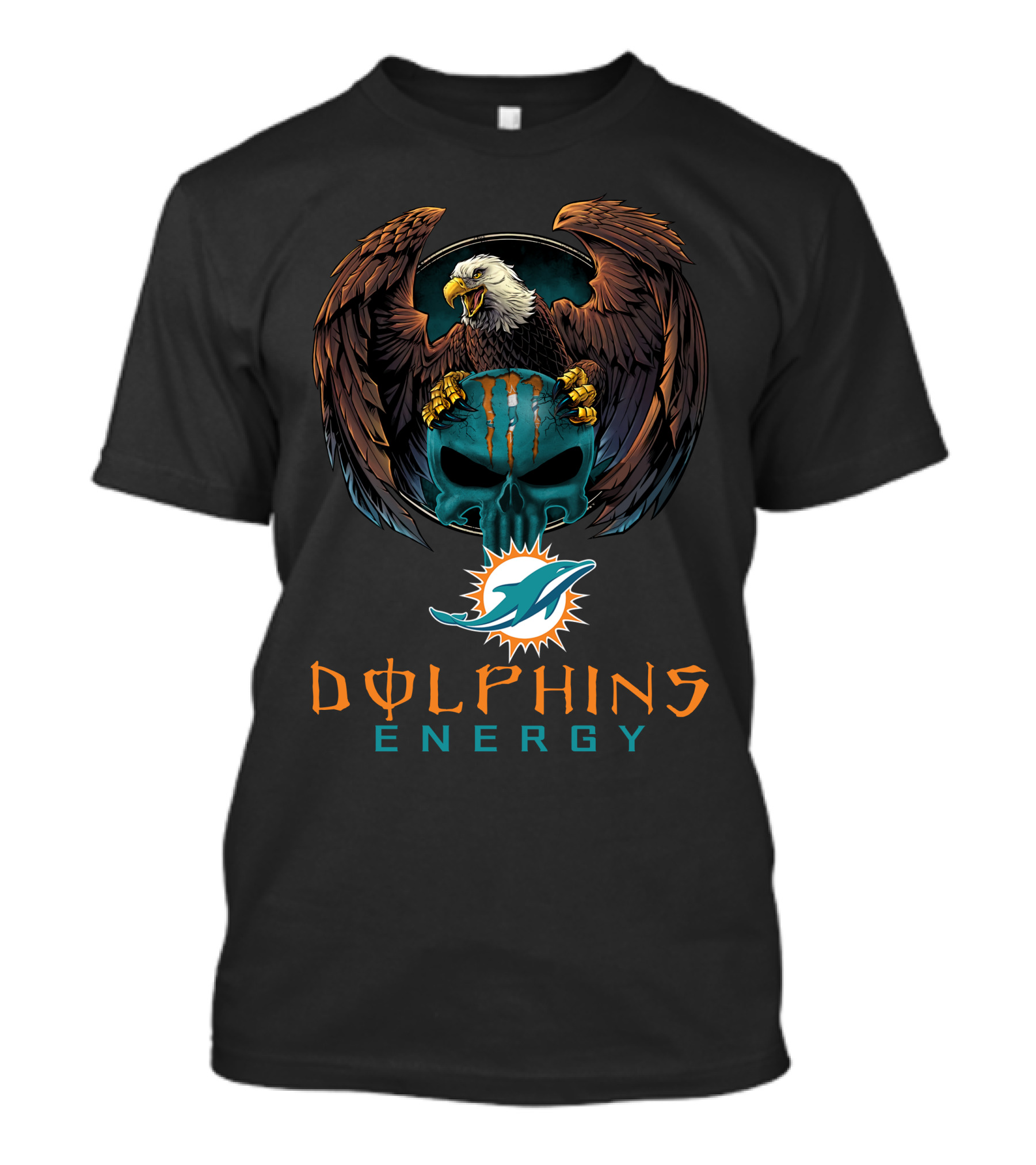 Dolphins Energy Miami Dolphins Monster Eagle Emblem T-Shirt