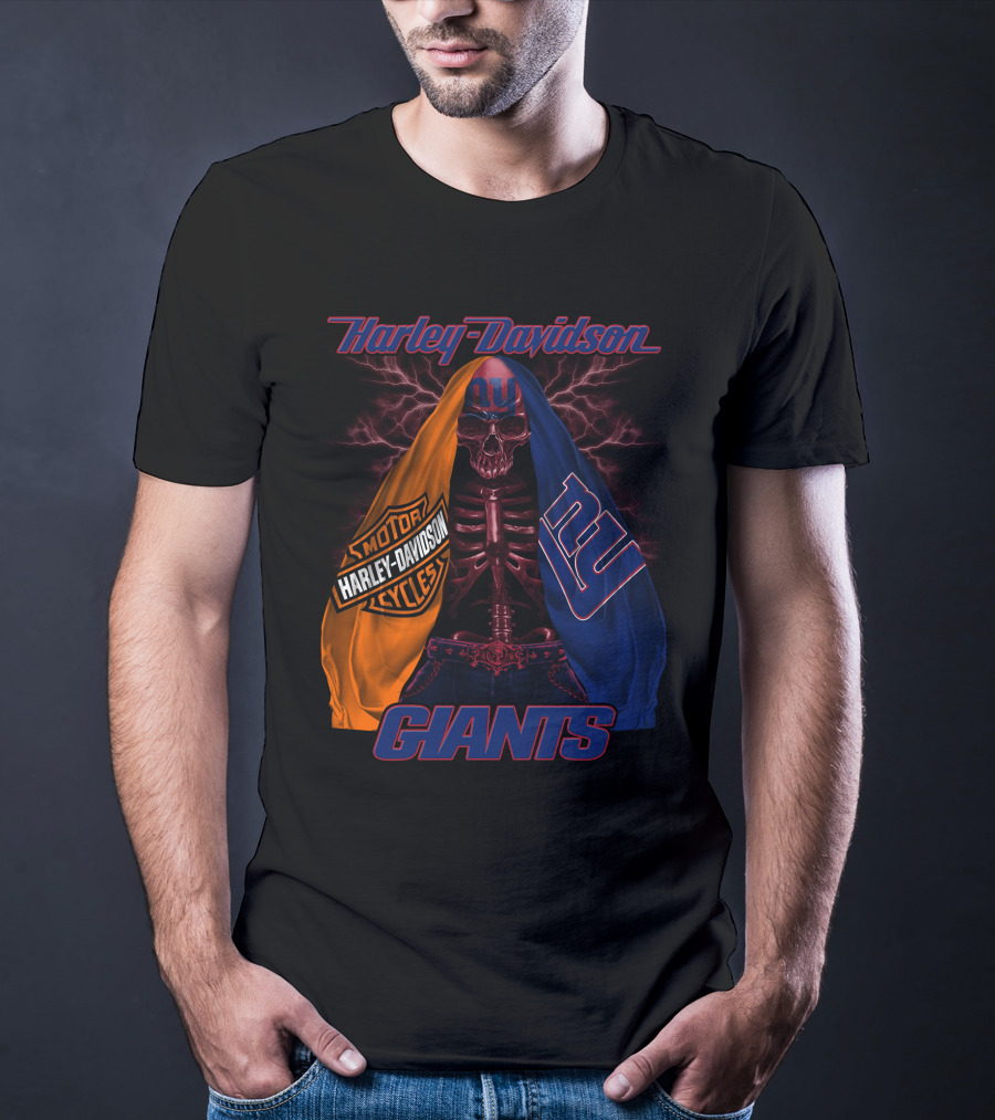 Harley Davidson New York Giants Motorcycles Hd0903 T-Shirt