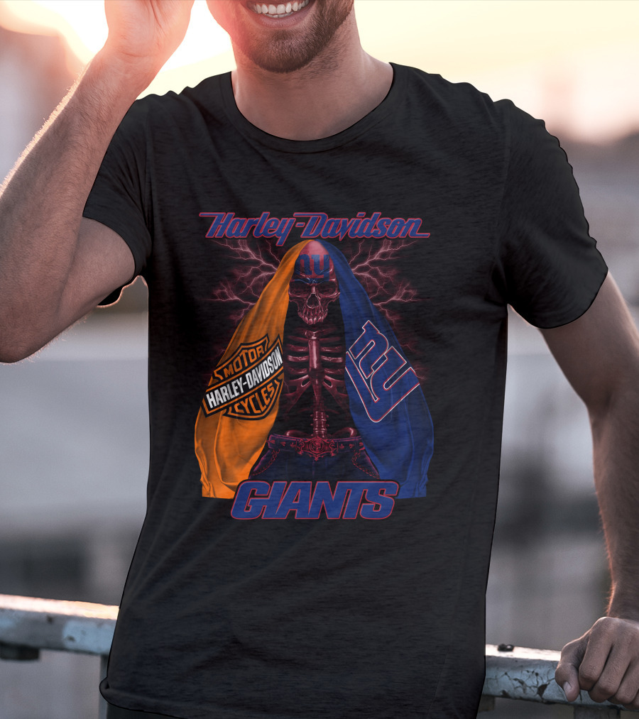 Harley Davidson New York Giants Motorcycles Hd0903 T-Shirt