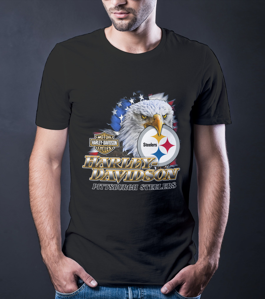 Harley Davidson Pittsburgh Steelers American Eagle T-Shirt