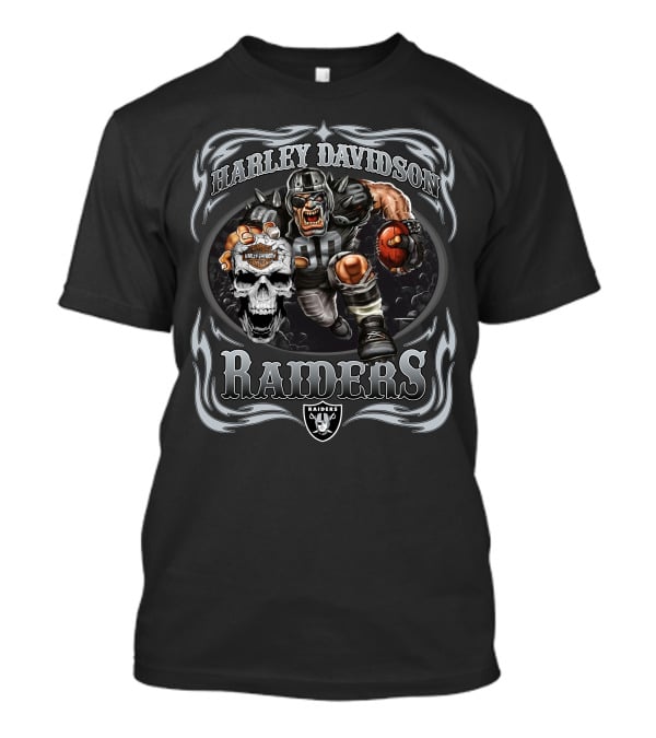 Harley Davidson Raiders Las Vegas Football Skull T-Shirt