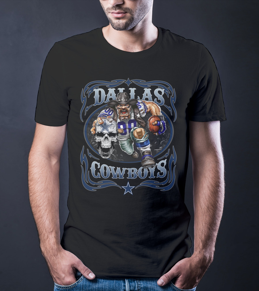 Dallas Cowboys Football Skull And Player T-Shirt