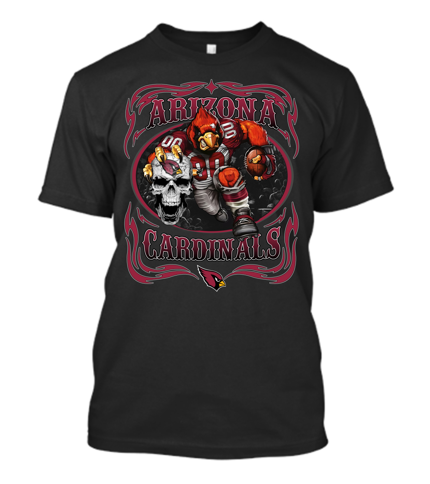 Arizona Cardinals Football Player Holding Skull T-Shirt