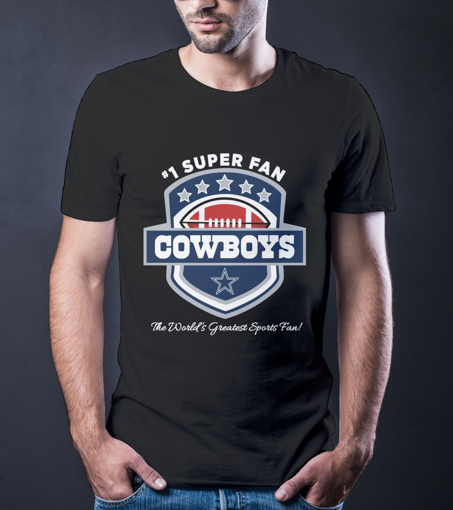 Dallas Cowboys Stars And Football Shield T-Shirt
