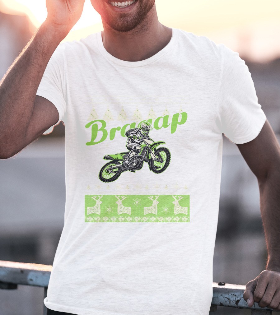 Braap Dirt Bike Motocross Reindeer T-Shirt