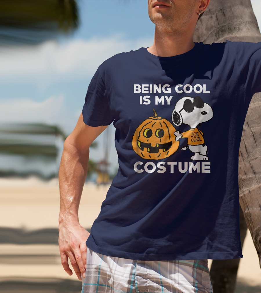 Being Cool Is My Costume Joe Cool Halloween Snoopy Pumpkin T-Shirt