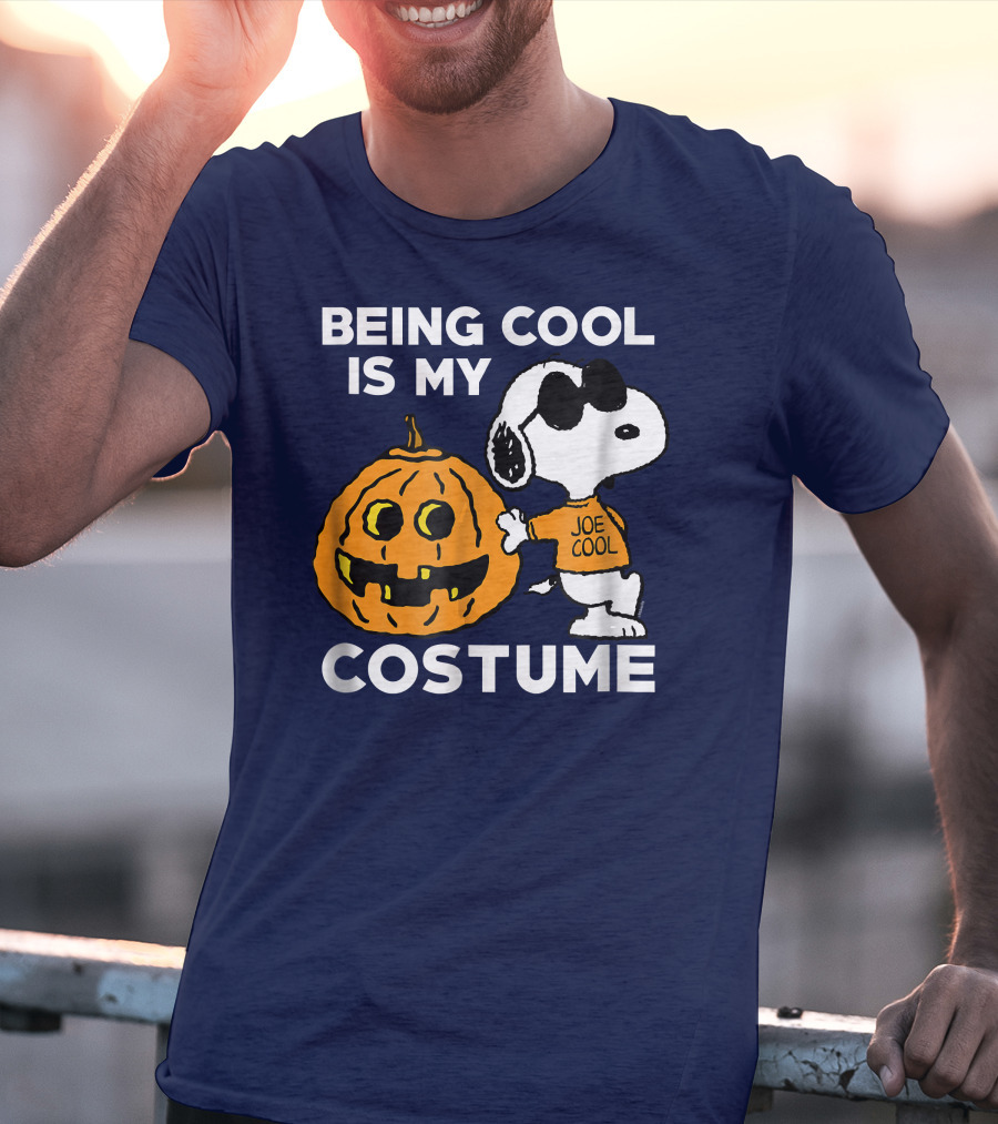 Being Cool Is My Costume Joe Cool Halloween Snoopy Pumpkin T-Shirt
