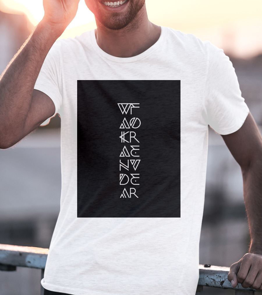 Wakanda Forever Vertical Tribal Text T-Shirt
