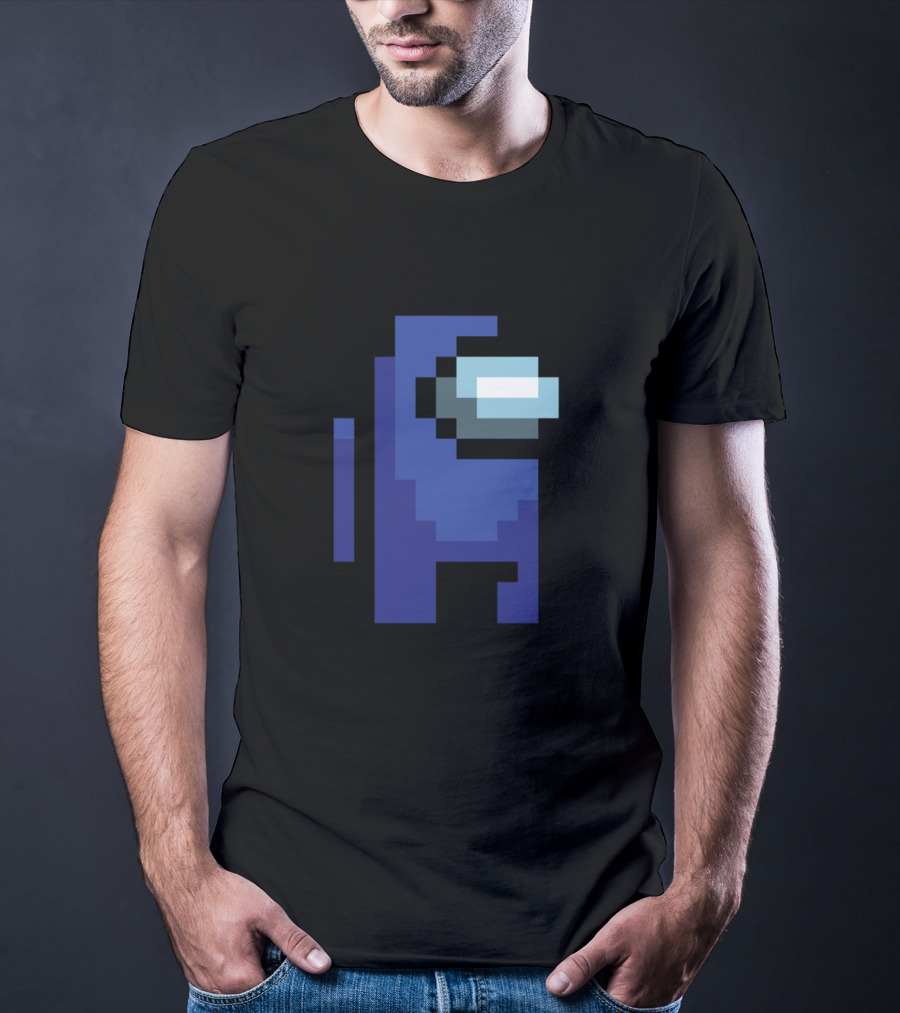 Among Us Blue Crewmate Pixel T-Shirt