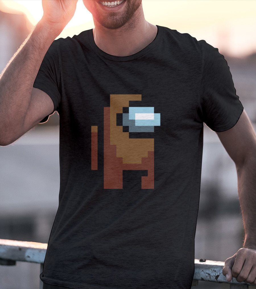 Among Us Crewmate Brown Pixel Character T-Shirt