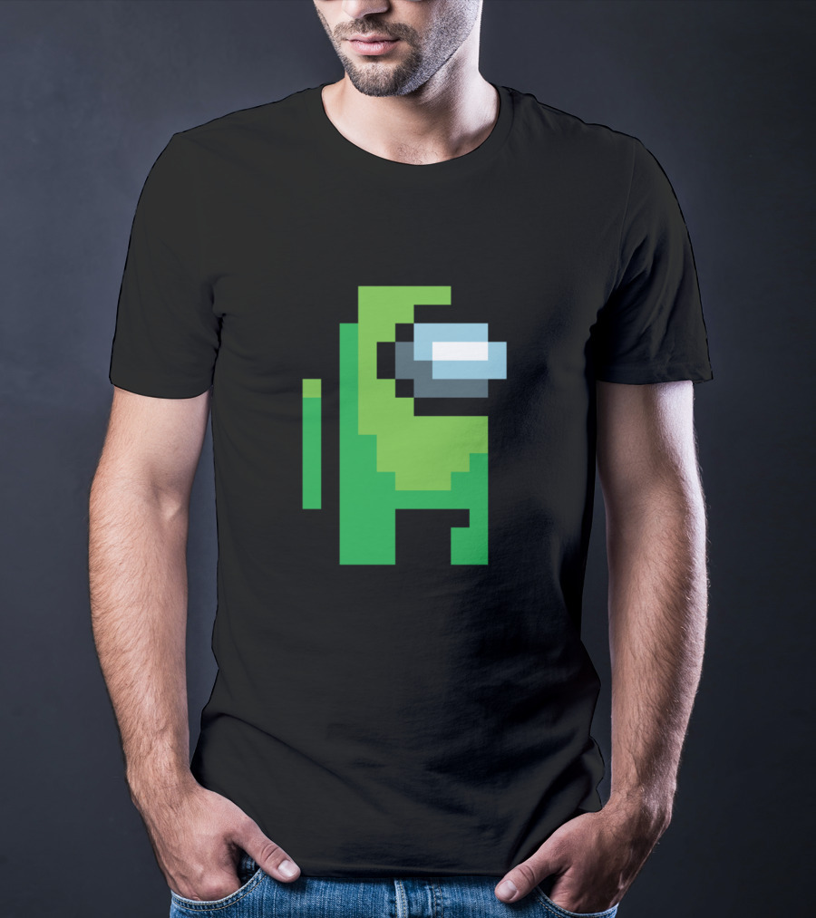 Among Us Lime Crewmate Character Pixel T-Shirt