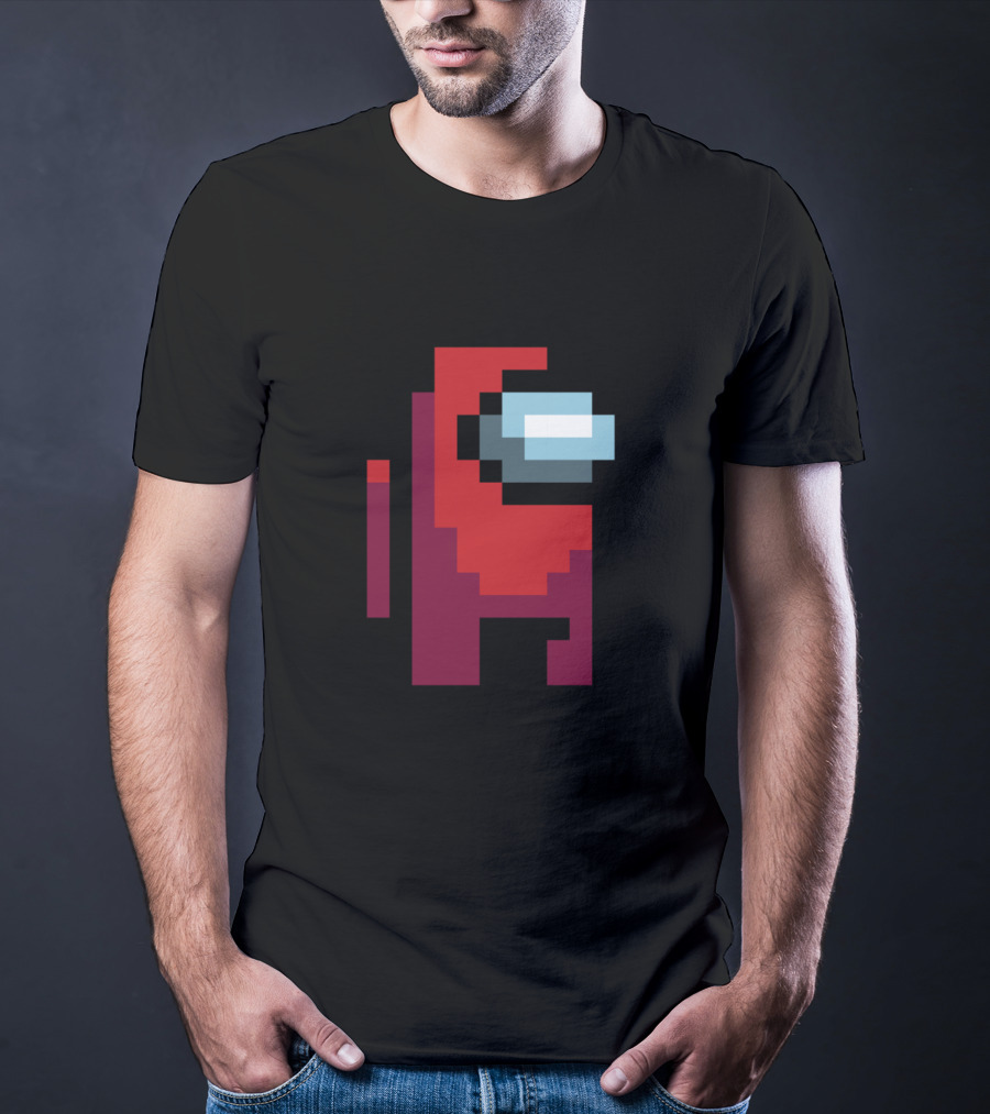Among Us Red Crewmate Pixel T-Shirt