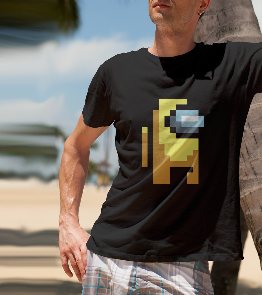 Among Us Yellow Character Pixel Art Crewmate T-Shirt