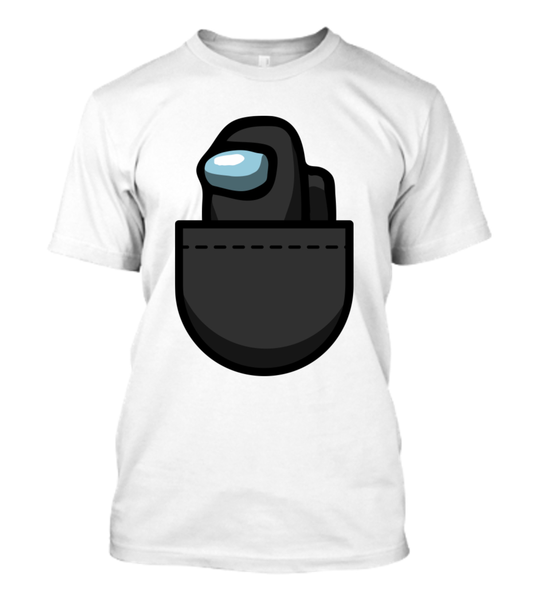 Black Crewmate Among Us Pocket T-Shirt