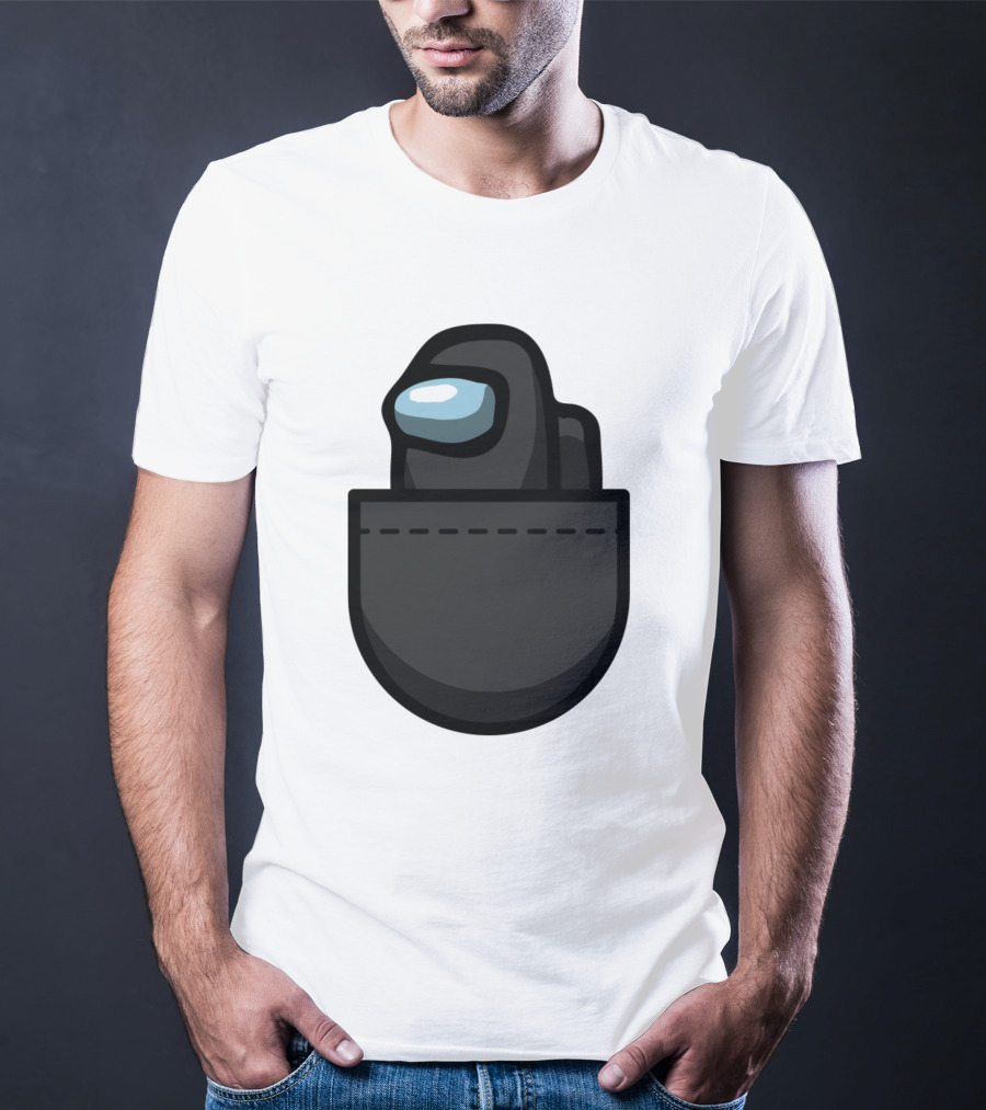 Black Crewmate Among Us Pocket T-Shirt