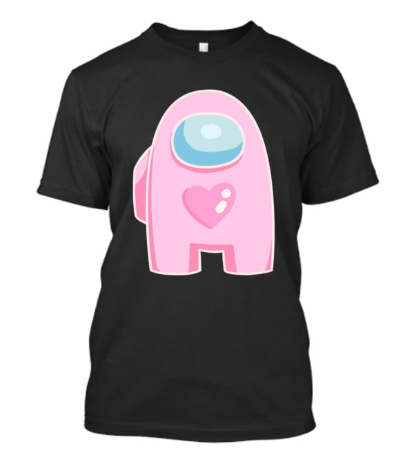 Pink Heart Among Us Crewmate Character T-Shirt