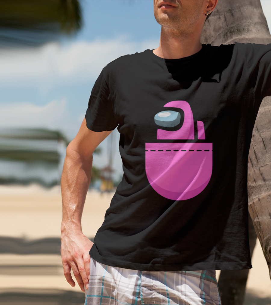 Among Us Pink Crewmate Pocket T-Shirt